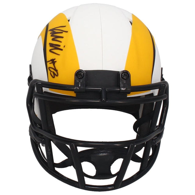 Kyren Williams Autographed Rams Lunar Eclipse Mini Speed Helmet Beckett