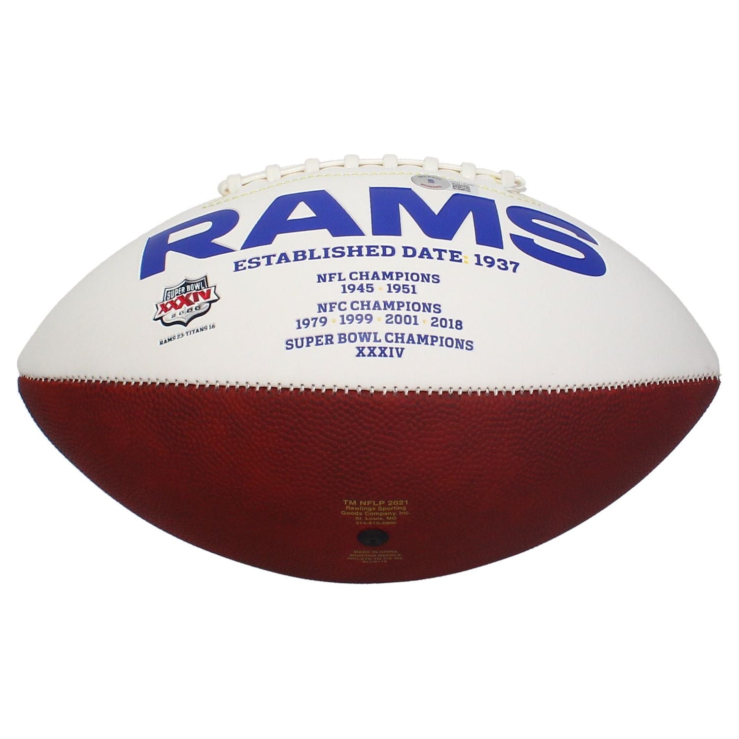 Kyren Williams Autographed Los Angeles Rams White Panel Football Beckett