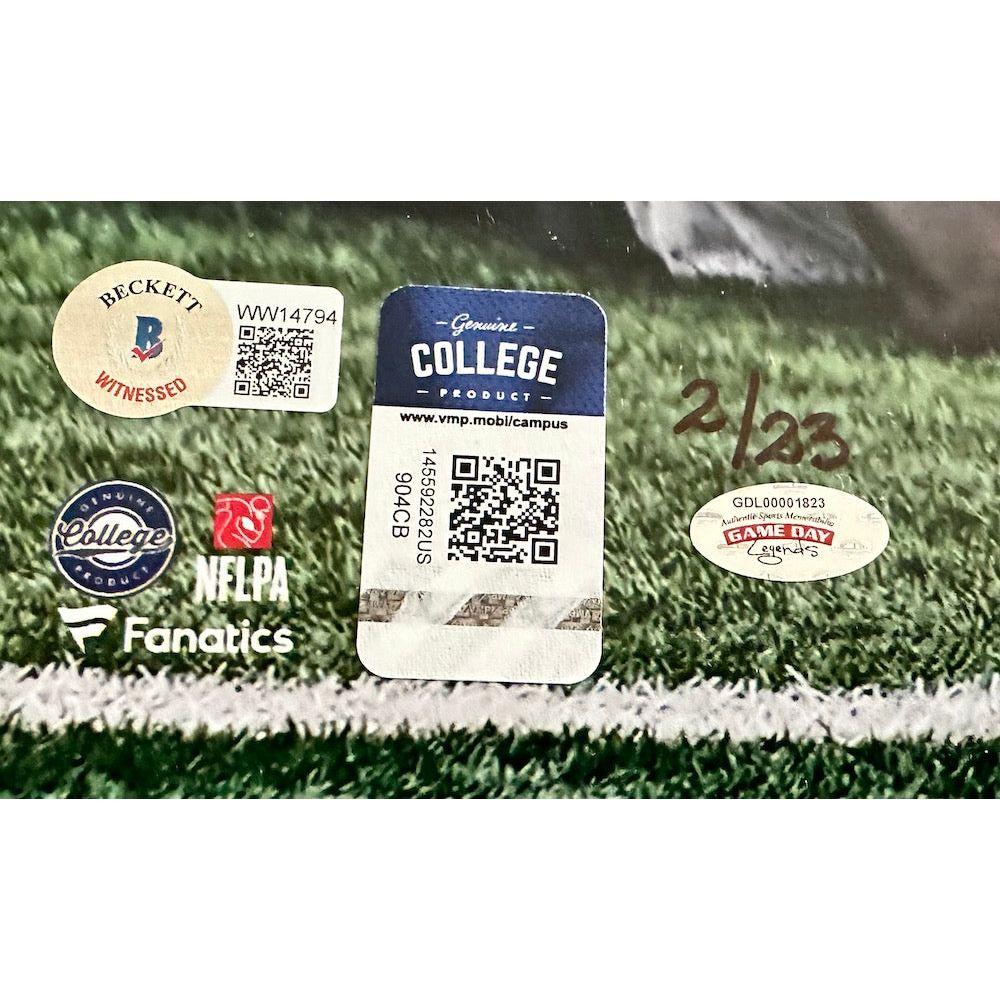 Kyren Williams Autographed (in black ink) & Inscribed "Play Like a Champion Today" 16" x 20" Photo Beckett / GDL LE 23