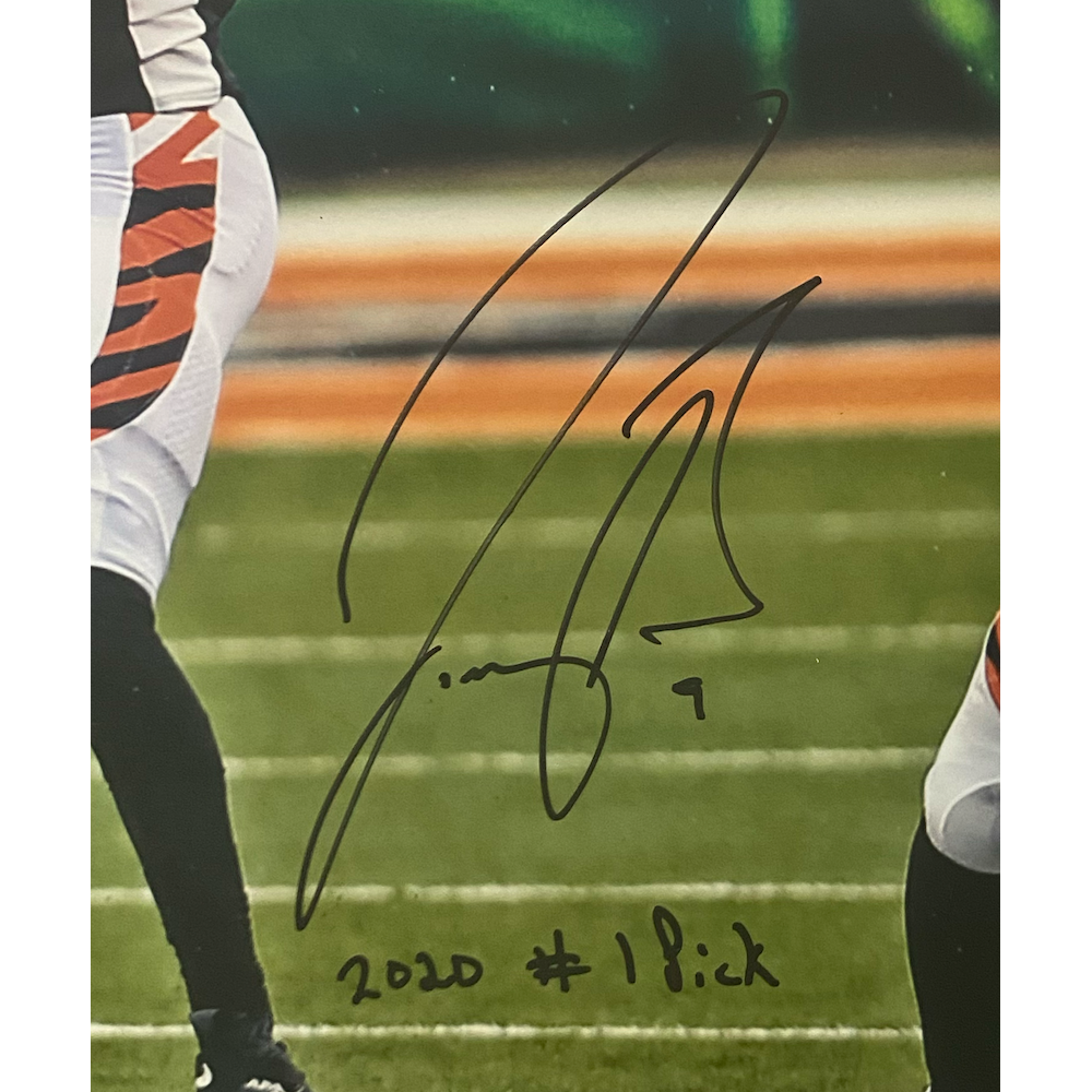 Joe Burrow Autographed "#1 Pick" Bengals "Pocket" Framed 16"x20" Photo Fanatics