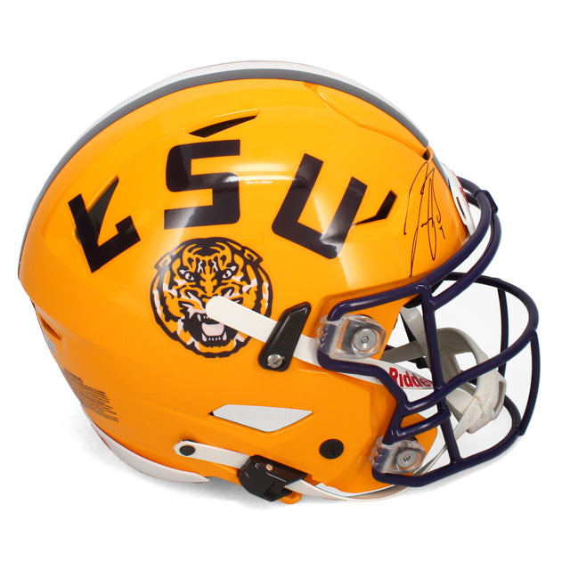 JOE BURROW Autographed LSU Tigers Yellow Speed Flex Authentic Helmet FANATICS