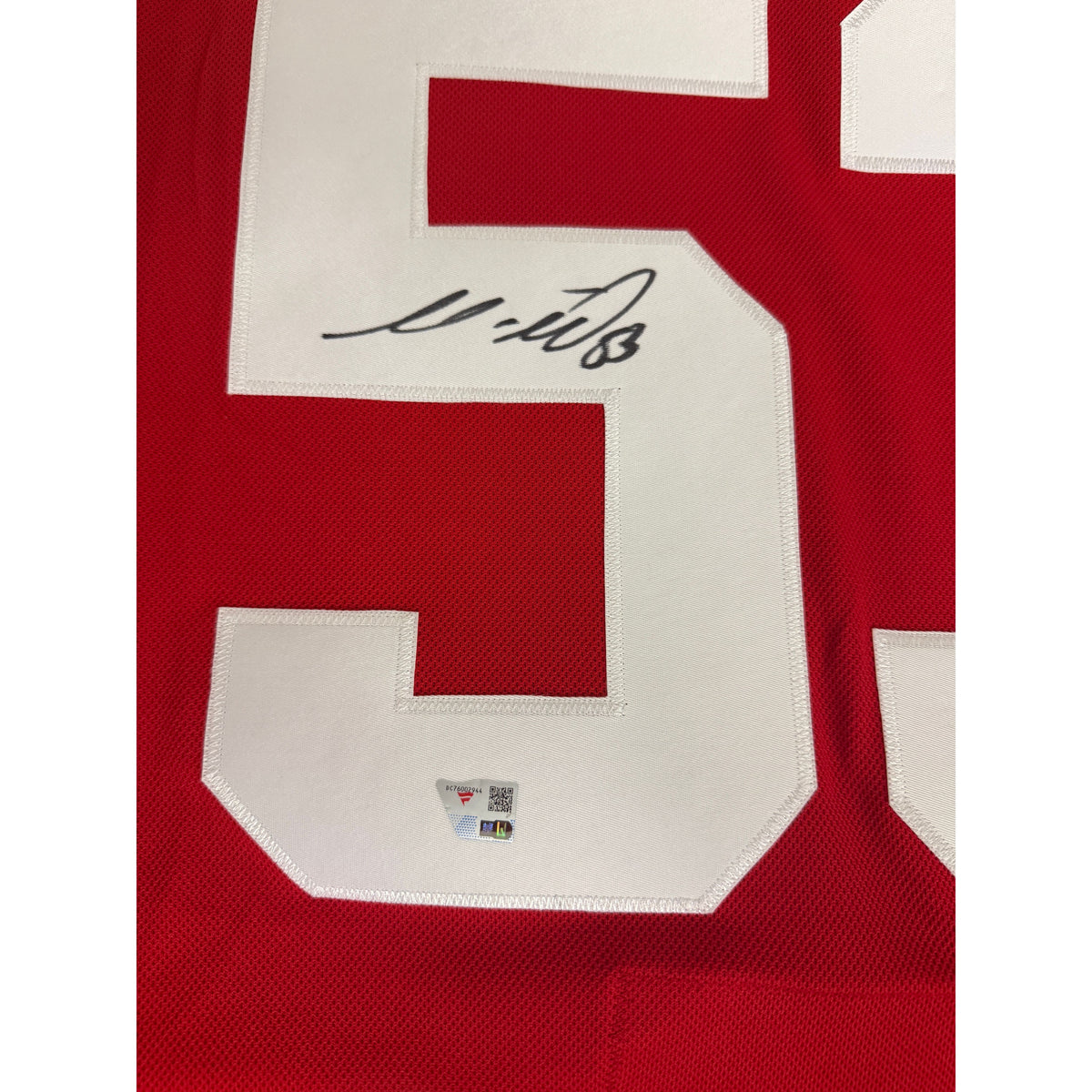Moritz Seider Autographed Detroit Red Wings Red Fanatics Breakaway Jersey Fanatics