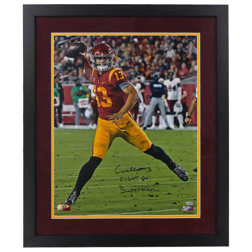 Caleb Williams Autographed "Fight On" USC Framed 16" x 20" Photo Fanatics LE 25