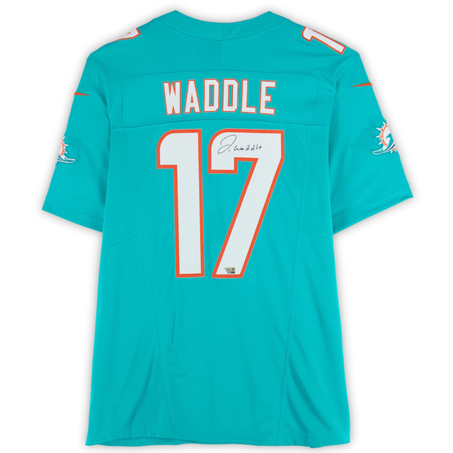 Jaylen Waddle Autographed Miami Dolphins Aqua Nike Game Jersey