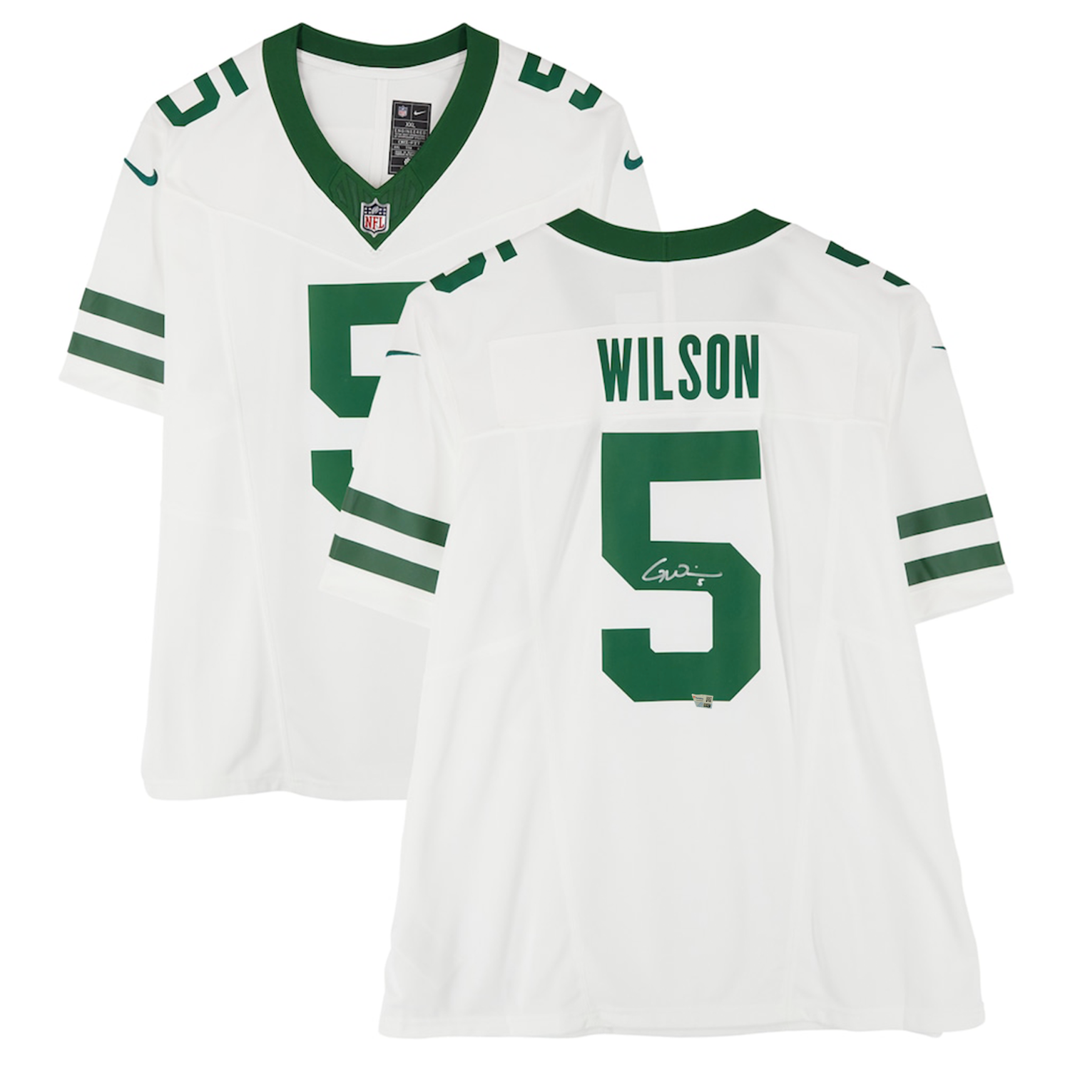 Garrett Wilson Autographed New York Jets White Nike Limited Jersey