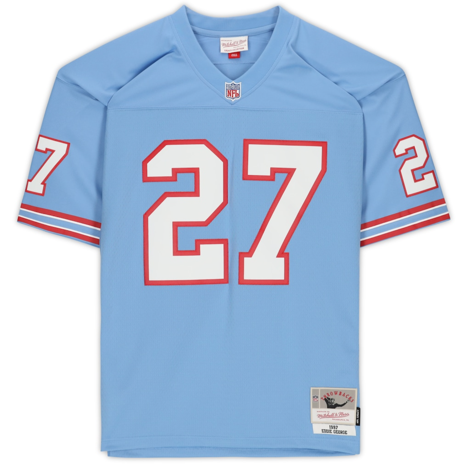 Eddie George Autographed Houston Oilers Light Blue Mitchell & Ness Replica Jersey Fanatics