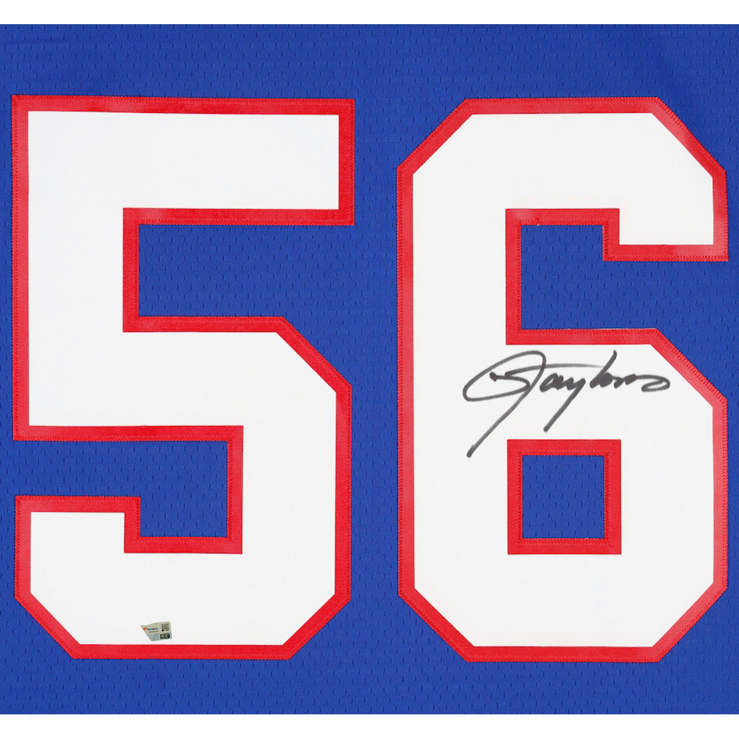 Lawrence Taylor Autographed New York Giants Blue M&N Jersey Fanatics