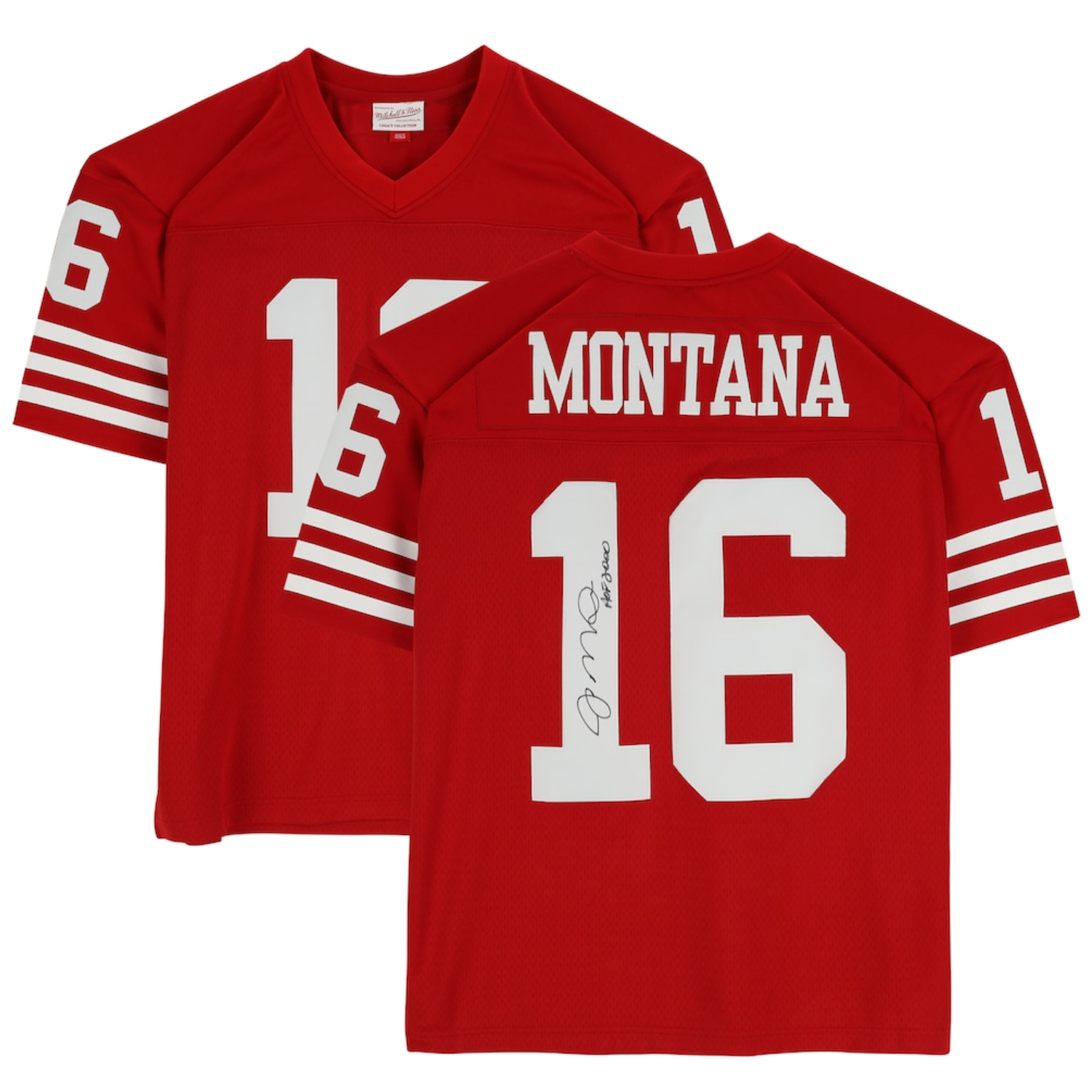 Joe Montana Autographed "HOF 2000" San Francisco 49ers M&N Jersey Fanatics