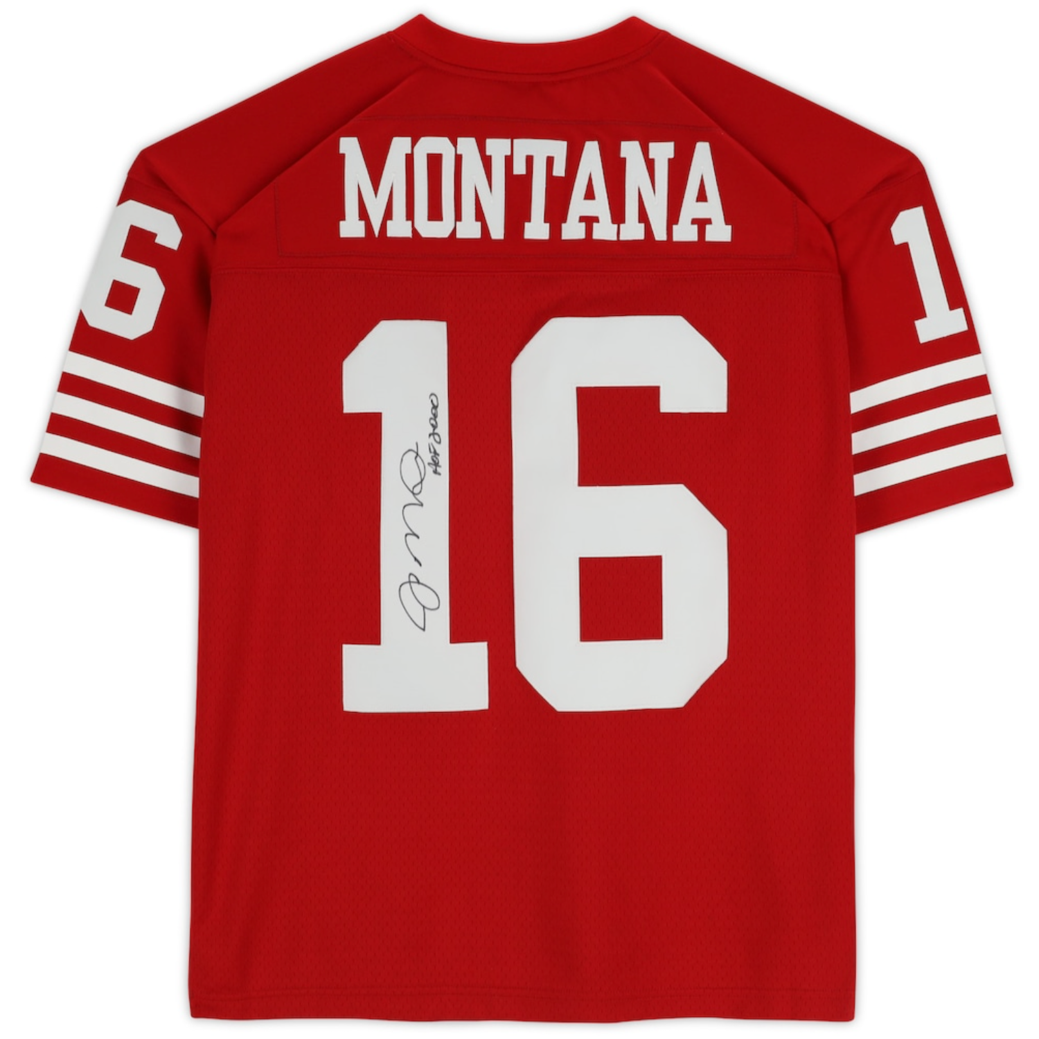 Joe Montana Autographed "HOF 2000" San Francisco 49ers M&N Jersey Fanatics