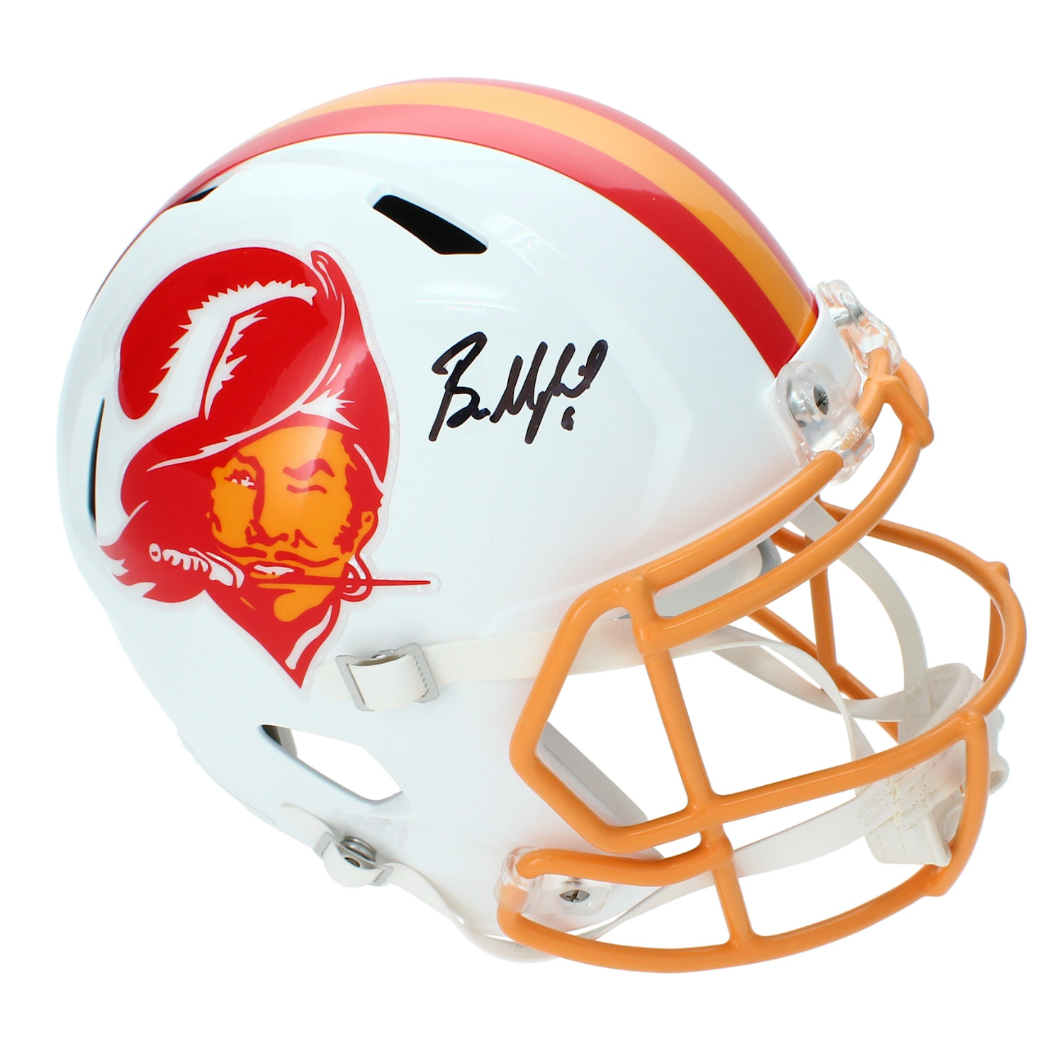 Baker Mayfield Autographed Buccaneers Full Size Throwback Helmet Beckett