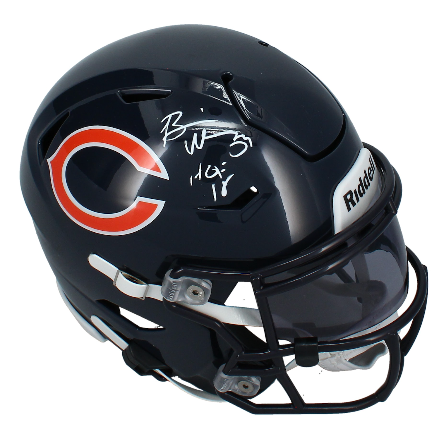 Brian Urlacher Autographed "HOF 18" Chicago Bears MIDI Speedflex Helmet Beckett