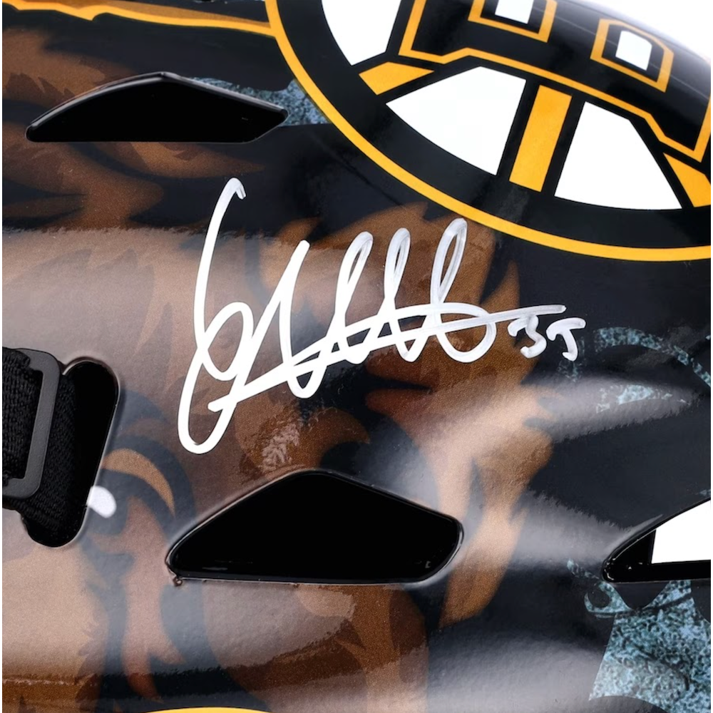 LINUS ULLMARK Autographed Boston Bruins Full Size Goalie Mask FANATICS