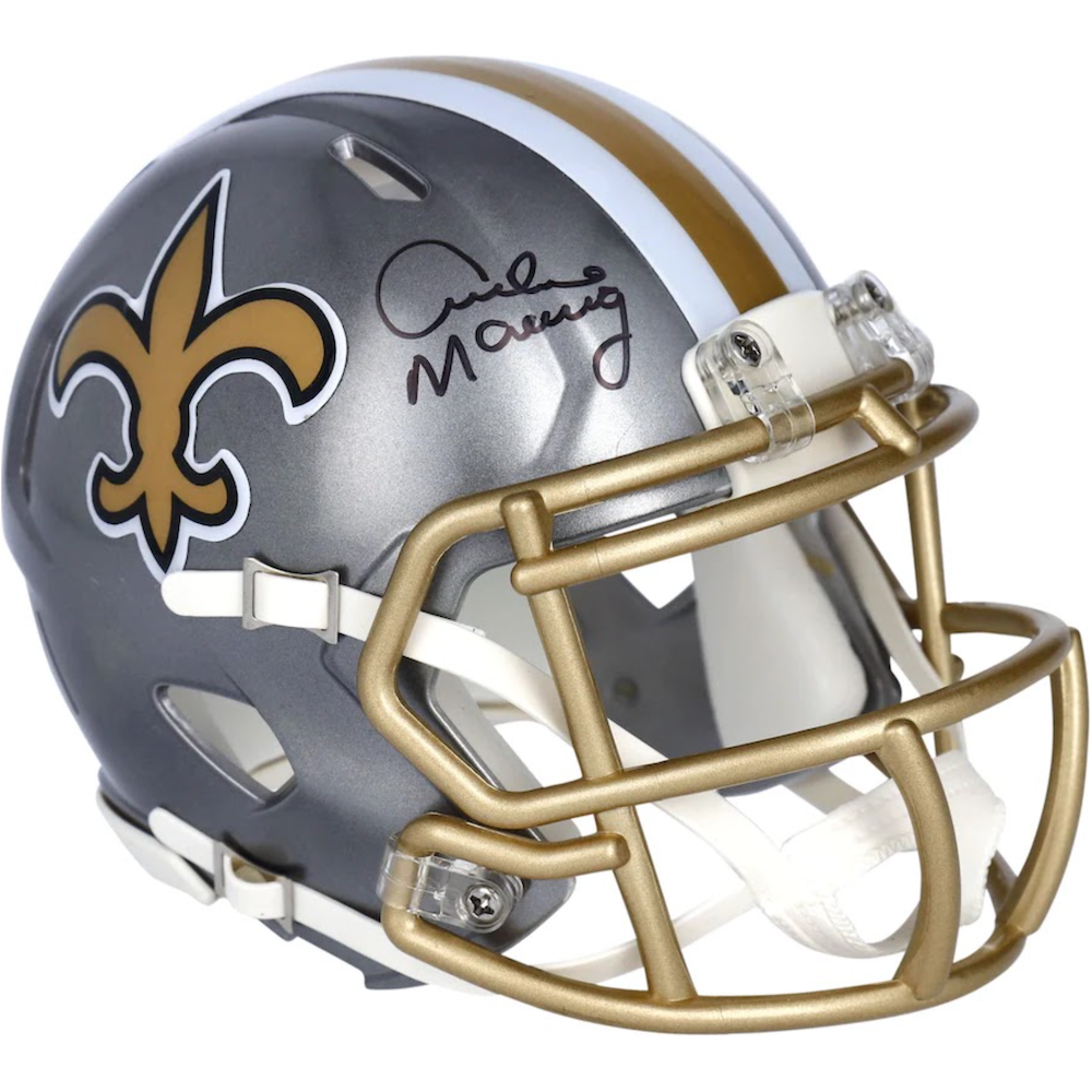ARCHIE MANNING Autographed New Orleans Saints Mini Flash Helmet FANATICS