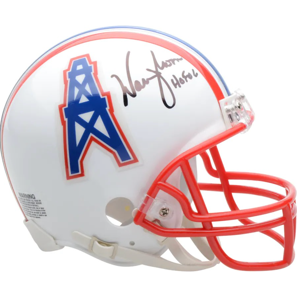 WARREN MOON Autographed "HOF '06" Houston Oilers Mini Helmet FANATICS