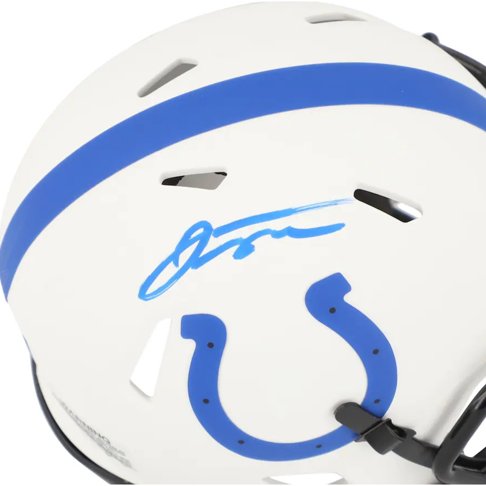 JONATHAN TAYLOR Autographed Indianapolis Colts Lunar Eclipse Speed Mini Helmet FANATICS
