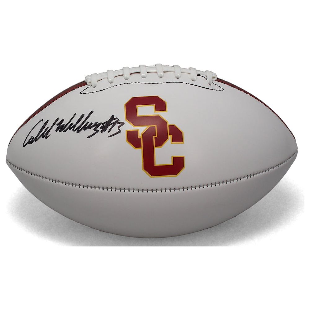 CALEB WILLIAMS Autographed USC White Panel Football FANATICS