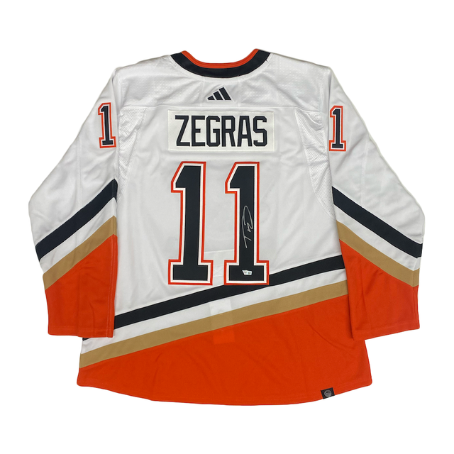 TREVOR ZEGRAS Autographed Anaheim Ducks 2022-23 Reverse Retro Authentic Jersey FANATICS