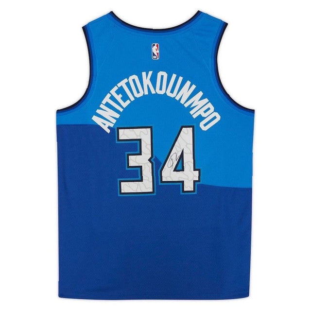 GIANNIS ANTETOKOUNMPO Milwaukee Bucks Autographed City Edition Jersey FANATICS