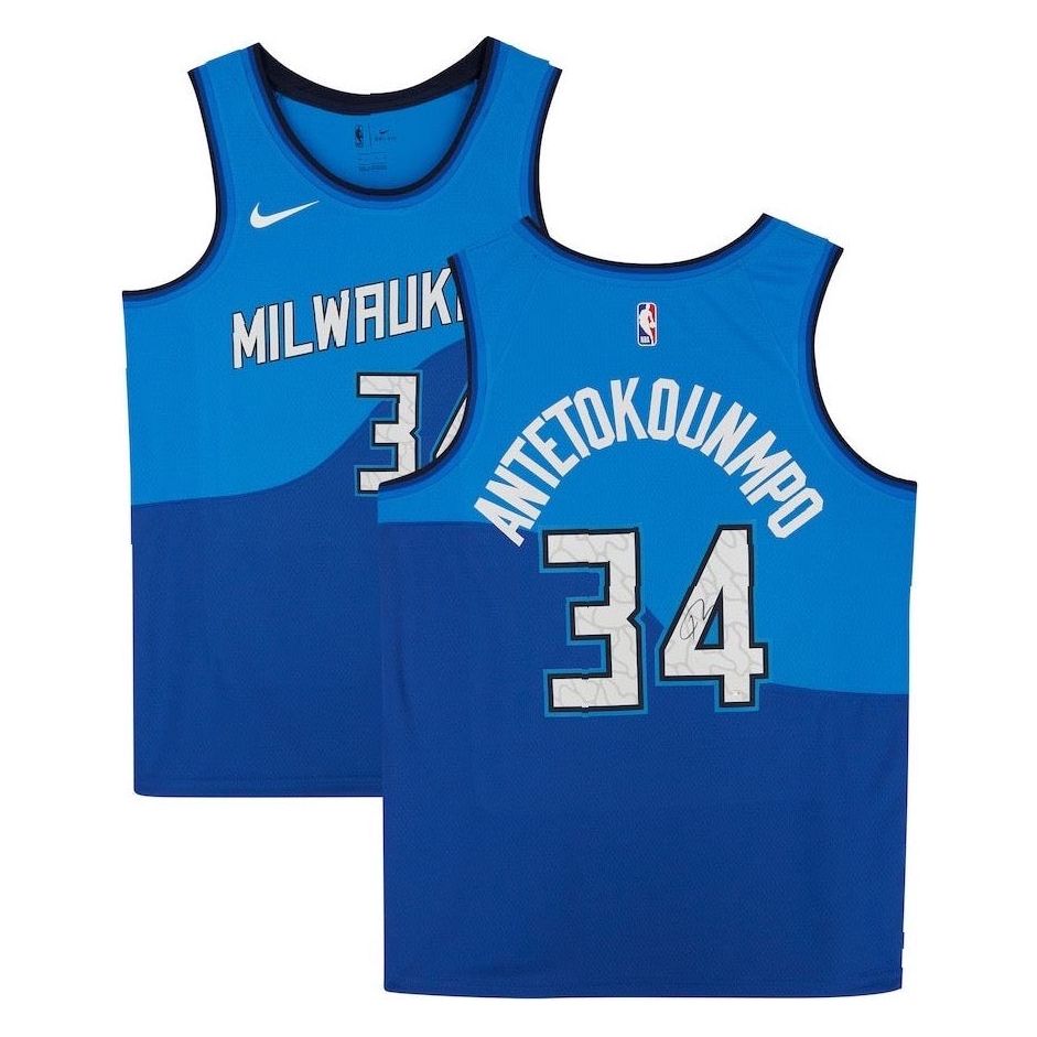 GIANNIS ANTETOKOUNMPO Milwaukee Bucks Autographed City Edition Jersey FANATICS