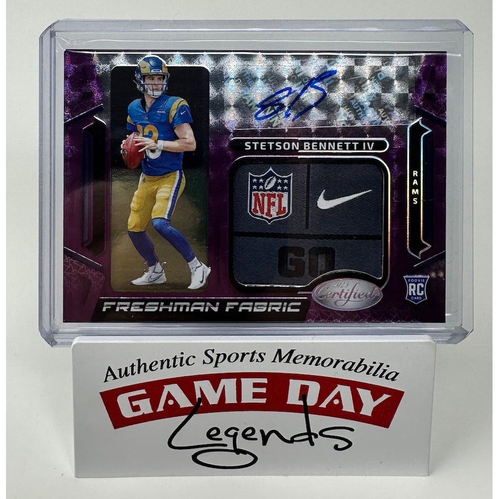 Stetson Bennett IV Auto RPA RC Panini Purple Certified Rams Card FFMS-27 LE 1/5