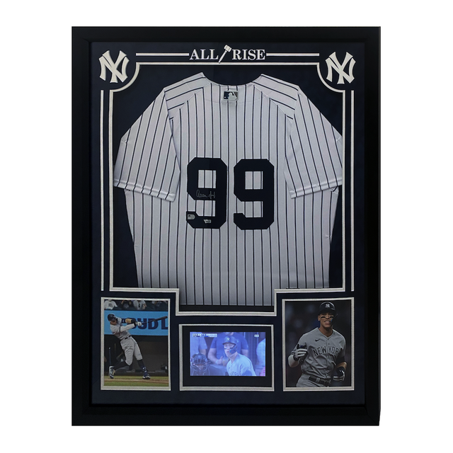 Aaron Judge Autographed Yankees Authentic Framed Jersey w/ Monitor Fanatics