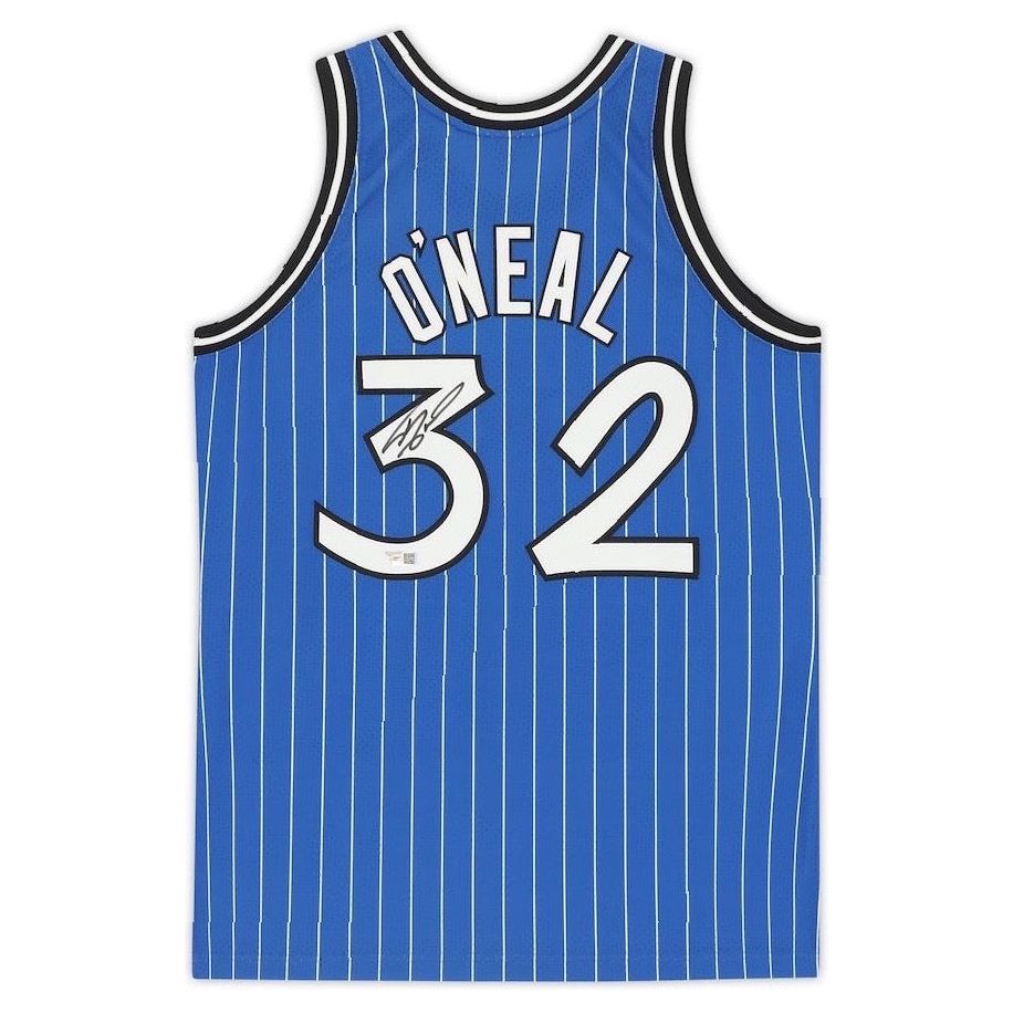 SHAQUILLE O'NEAL Autographed Orlando Magic Blue M&N Jersey FANATICS