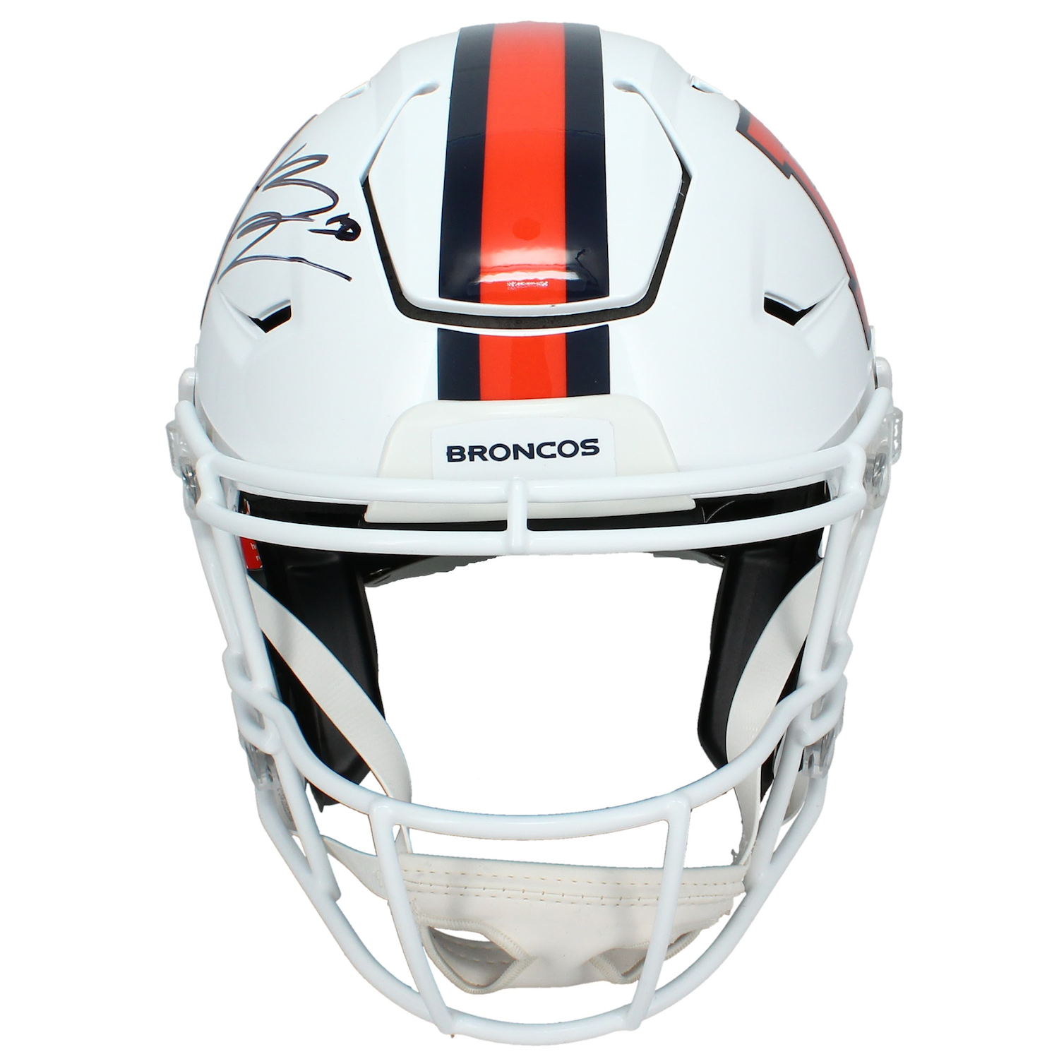 Bo Nix Autographed Denver Broncos White Alt. Speedflex Authentic Helmet Beckett