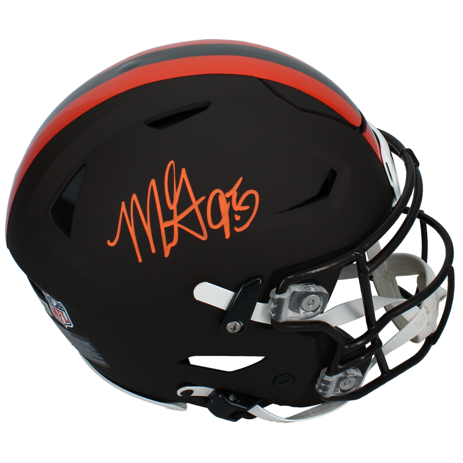 Myles Garrett Autographed Browns Alpha Dog Speedflex Authentic Helmet Beckett