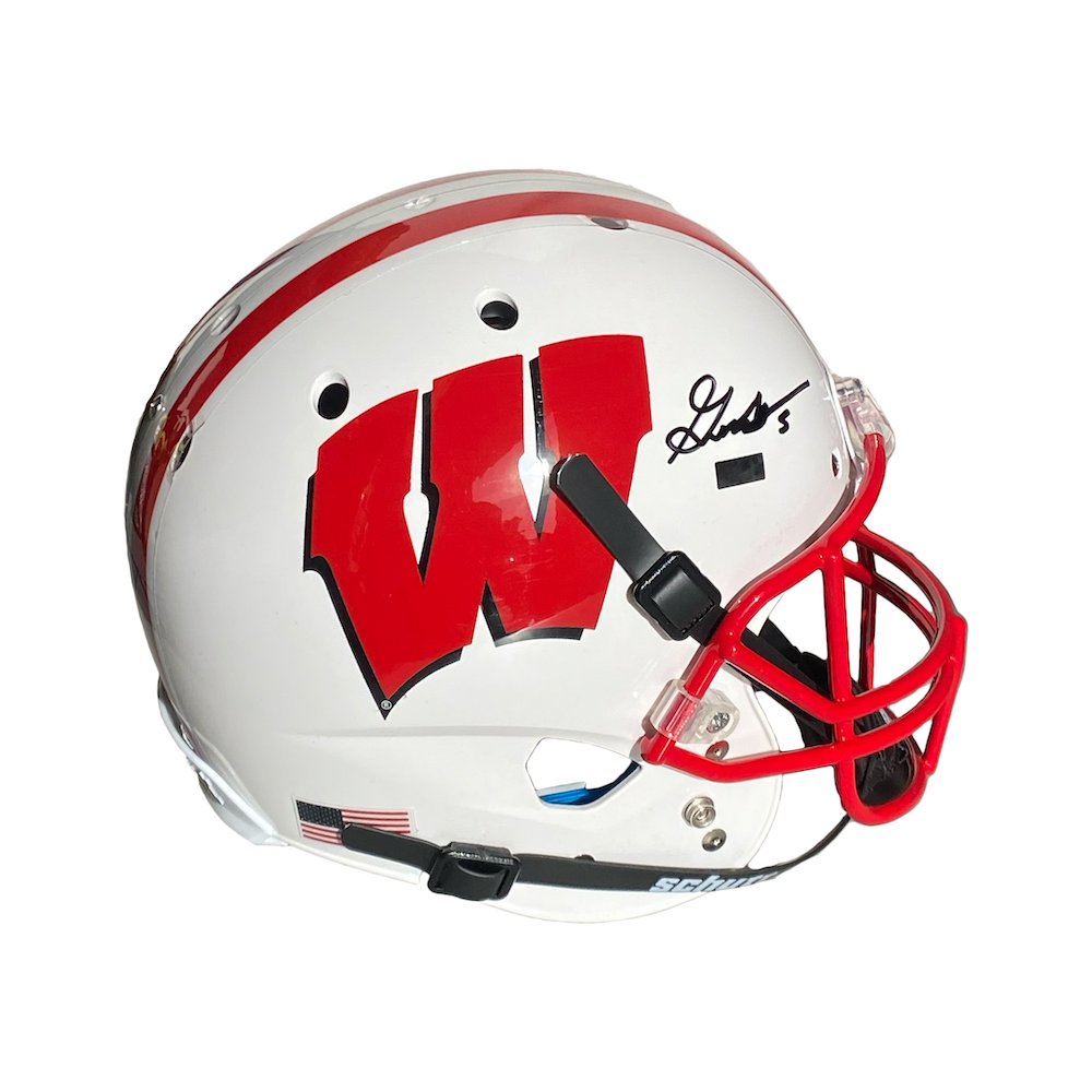 GRAHAM MERTZ Autographed Wisconsin Badgers Full Size Helmet PANINI