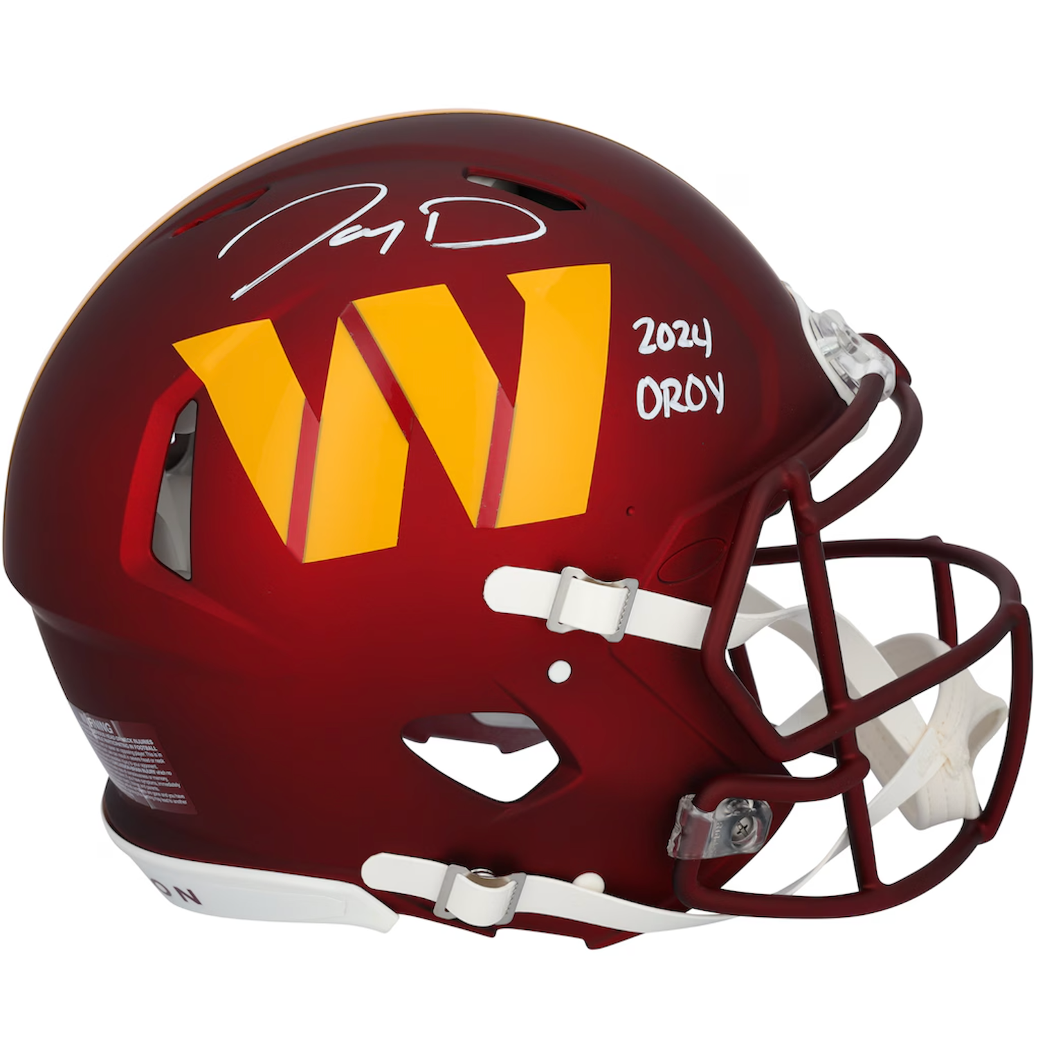 Jayden Daniels Autographed "24 OROY" Washington Commanders Authentic Speed Helmet Fanatics