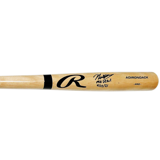 Nick Kurtz Autographed A's "MLB DEBUT 4/23/25" Rawlings Pro Model Bat Fanatics