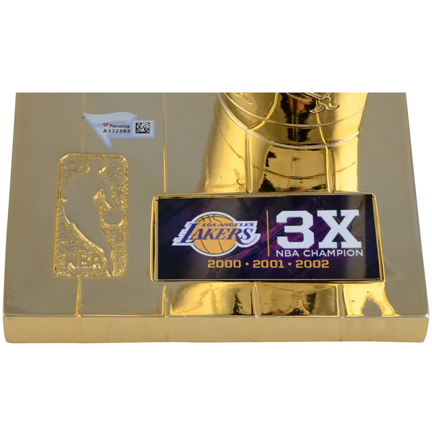 Shaquille O'Neal Autographed Los Angeles Lakers 3x Champ Replica Trophy Fanatics