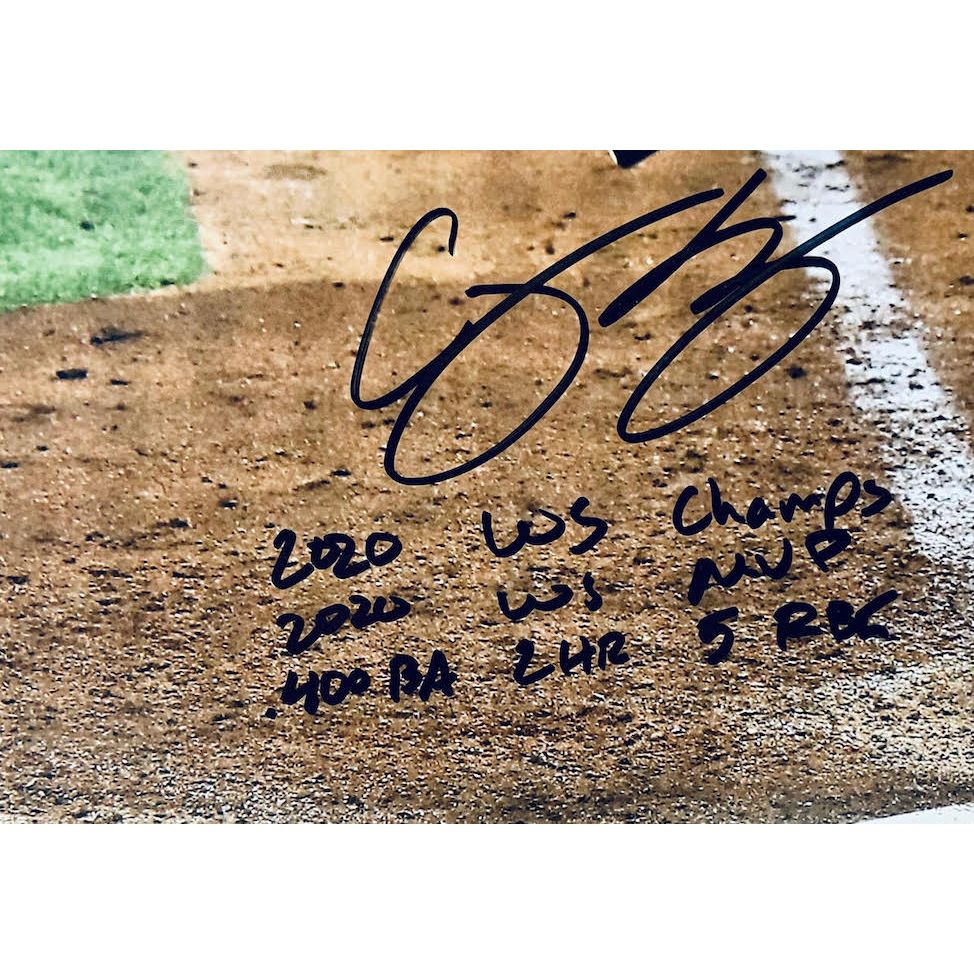 COREY SEAGER Autographed Los Angeles Dodgers WS Statistic 16" x 20" Photograph FANATICS LE 1/6