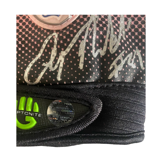 Anquan Boldin Autographed Pink Gryptonite Glove Premier COA / Hologram