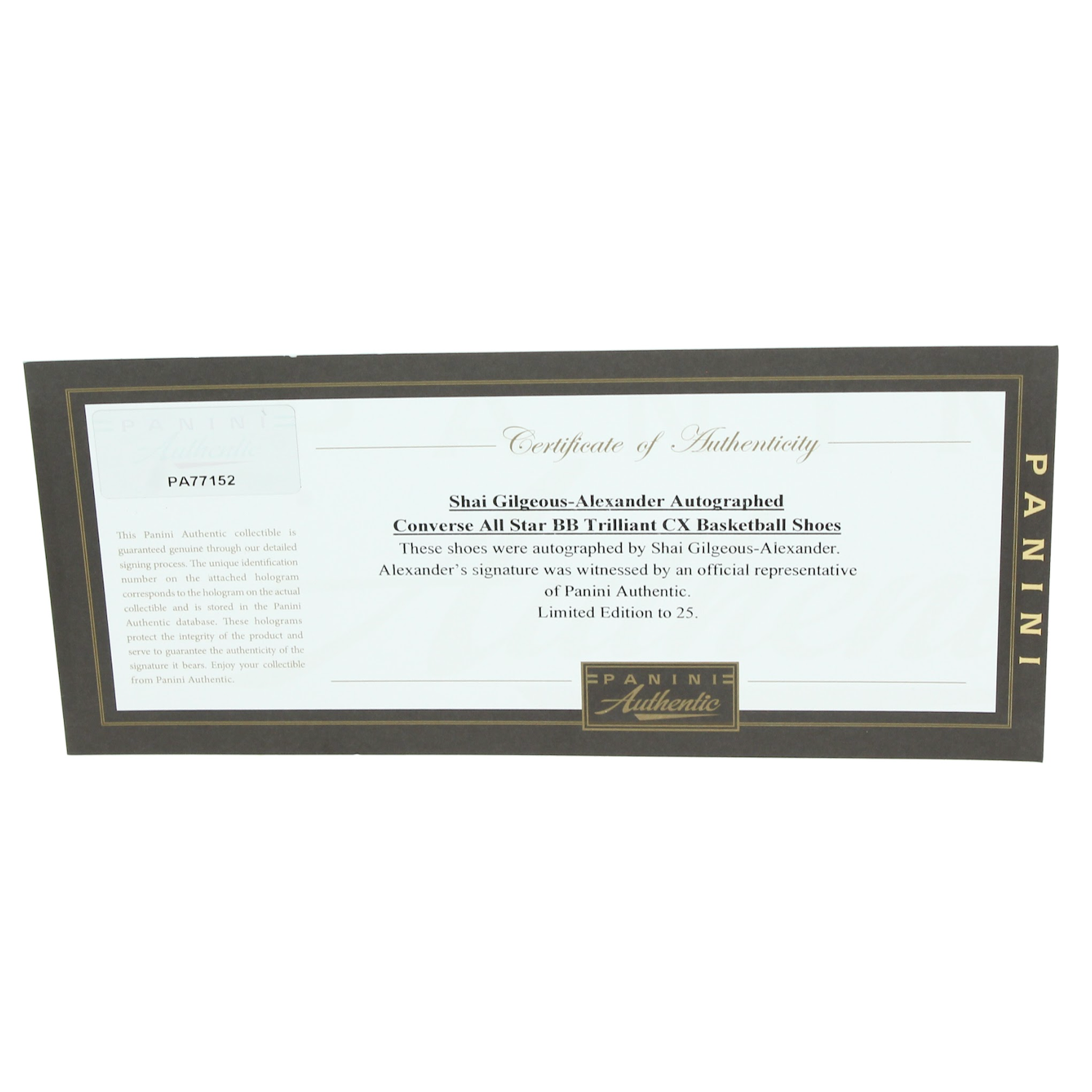 Shai Gilgeous-Alexander Signed 2025 NBA All-Star Converse Shoes LE 25 Panini