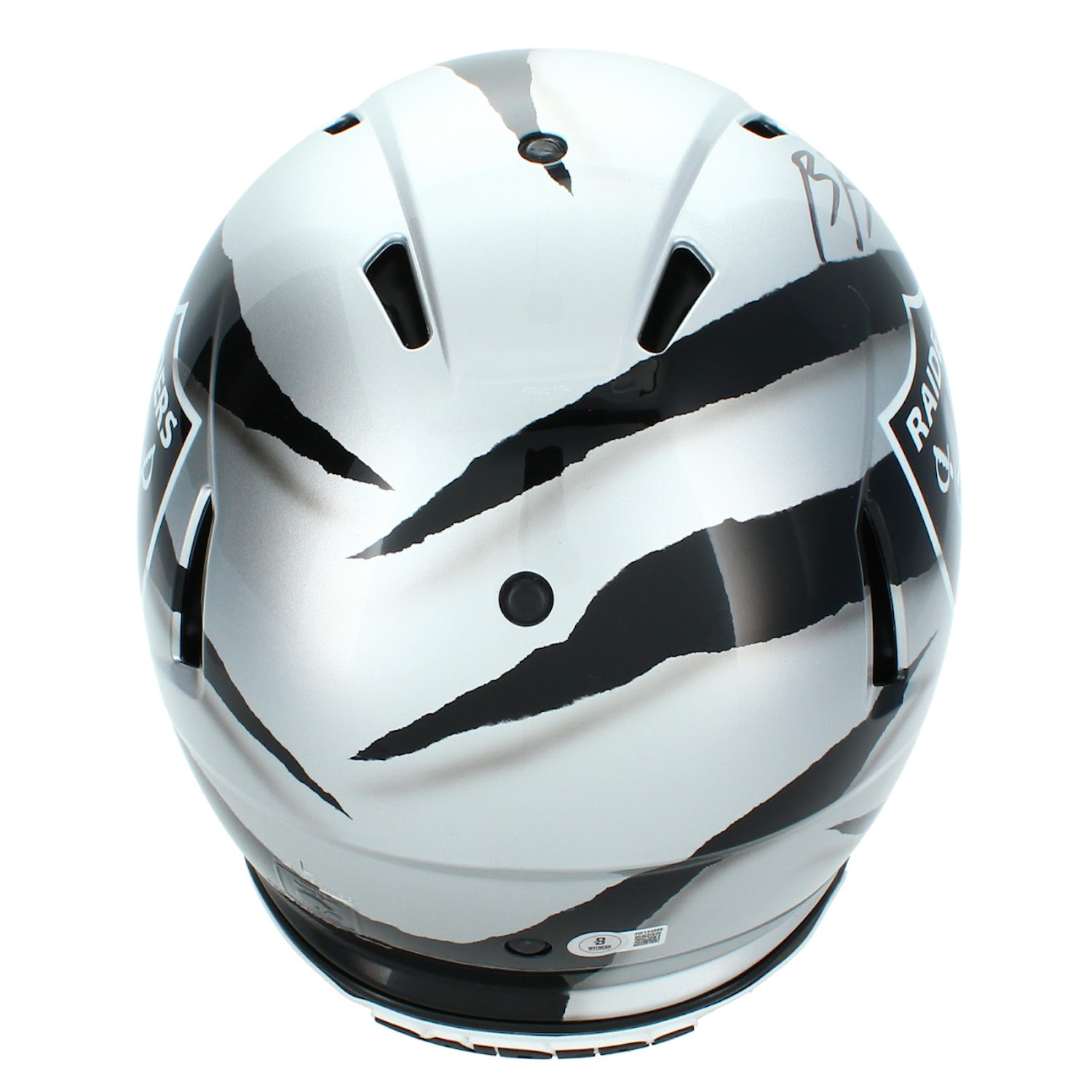 Brock Bowers Autographed Las Vegas Raiders ECC Custom Hand-Painted "Ripped" Speed Authentic Helmet w/Visor & 3D Bumpers Beckett