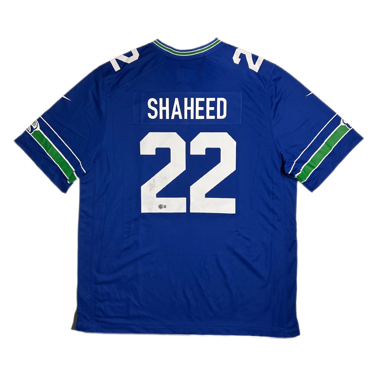 Rashid Shaheed Autographed (Silver) Seahawks Nike Royal Blue Game Jersey Beckett