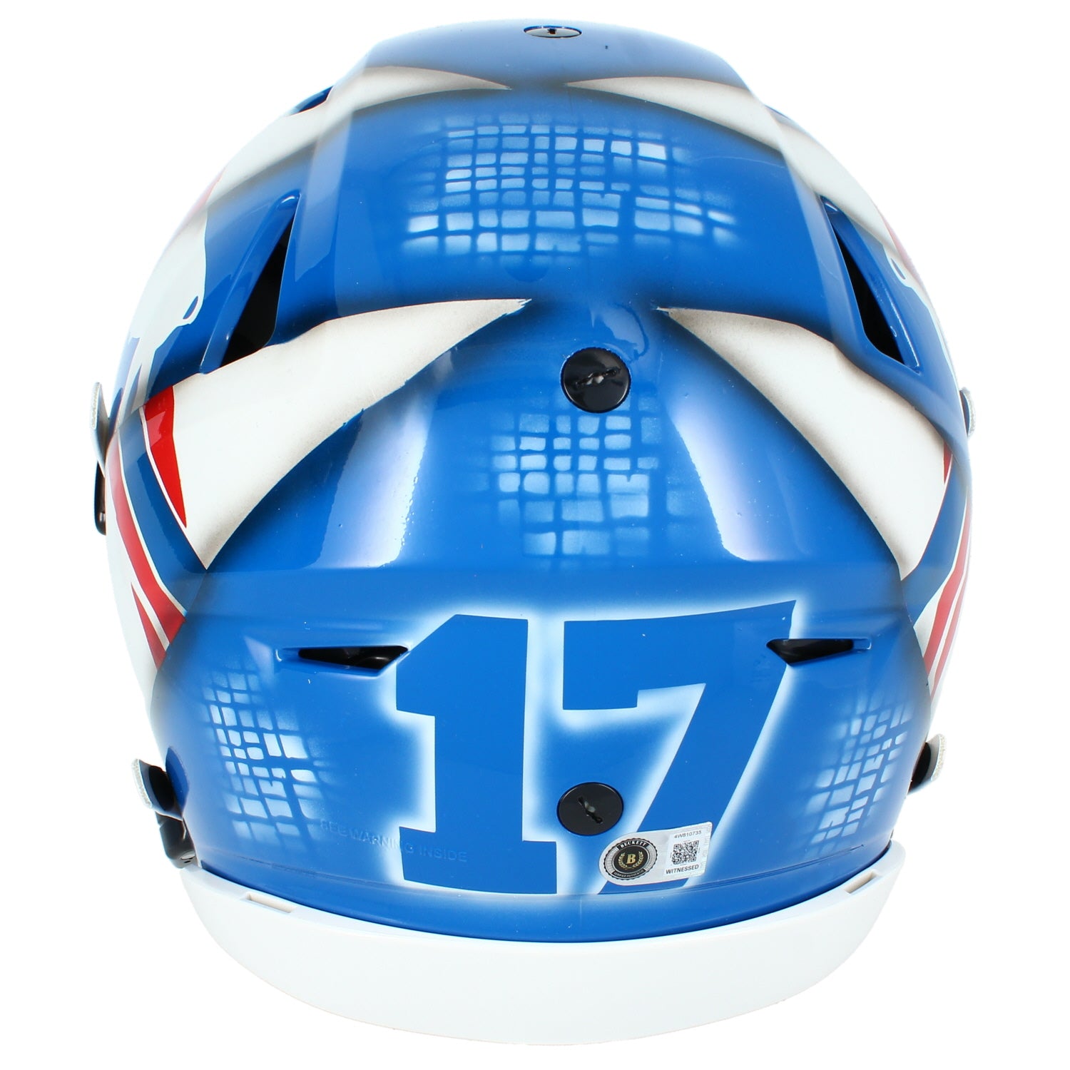 Josh Allen Autographed Buffalo Bills Blue Custom Red/White/Light Blue "Ripped" #17 Speedflex Authentic Helmet Beckett