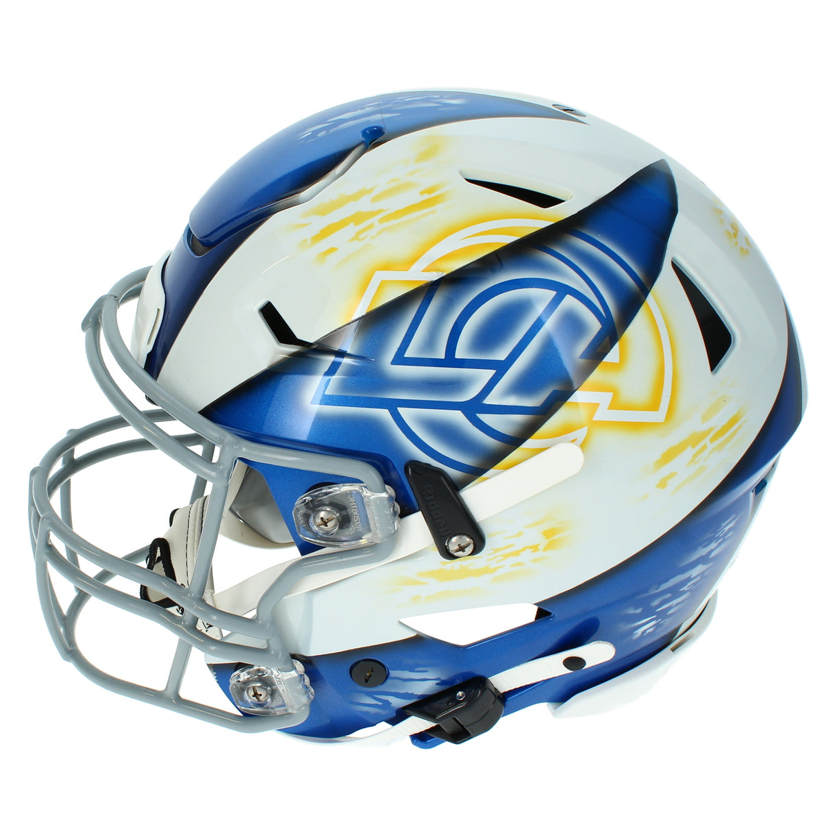 Matthew Stafford Autographed Los Angeles Rams Blue/White Custom Painted RIPPED Speedflex Authentic Helmet Beckett