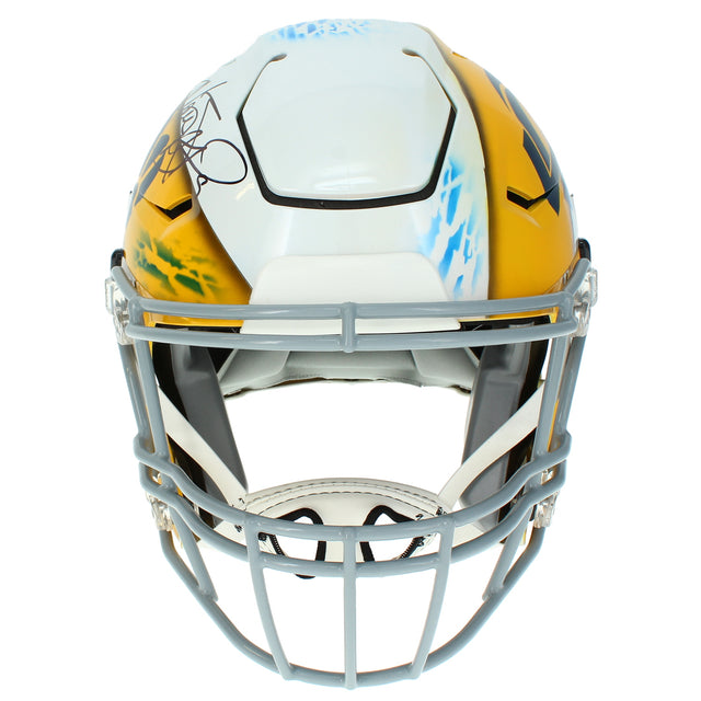 Matthew Stafford Autographed Los Angeles Rams White/Yellow Custom Painted RIPPED Speedflex Authentic Helmet Beckett