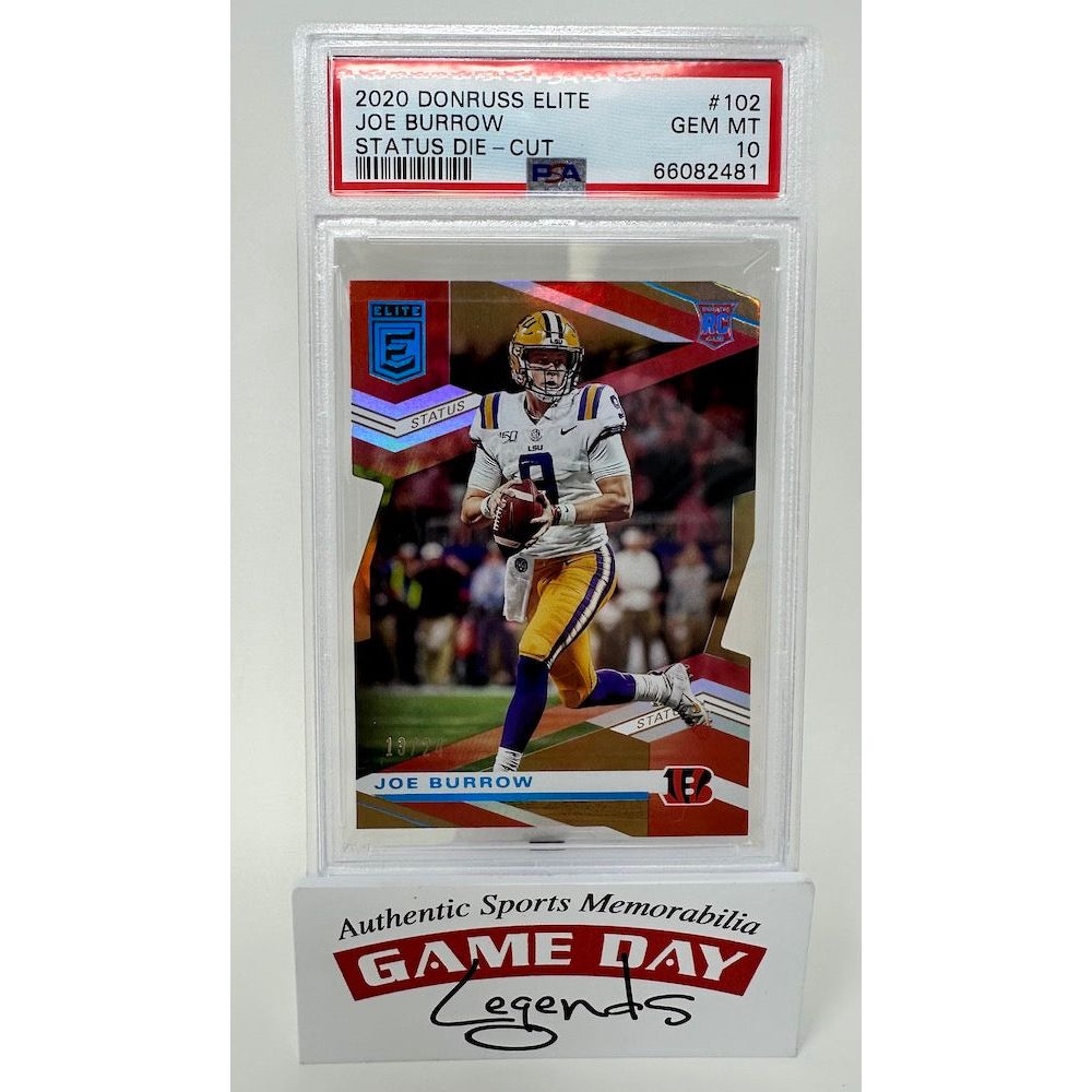 Joe Burrow LSU Tigers 2020 Donruss Elite Status Die-Cut #102 LE 24 PSA GEM MT 10