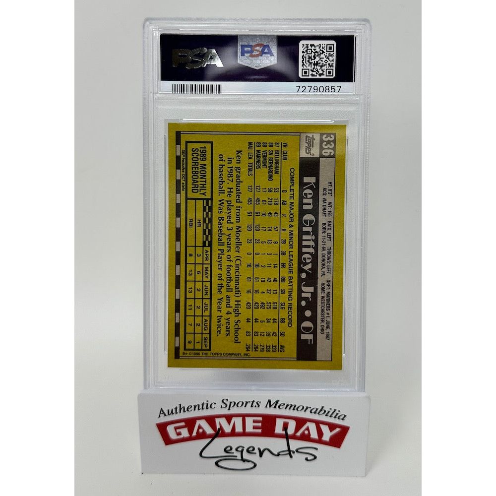 Ken Griffey Jr. Seattle Mariners 1990 Topps #336 Trading Card PSA NM 7