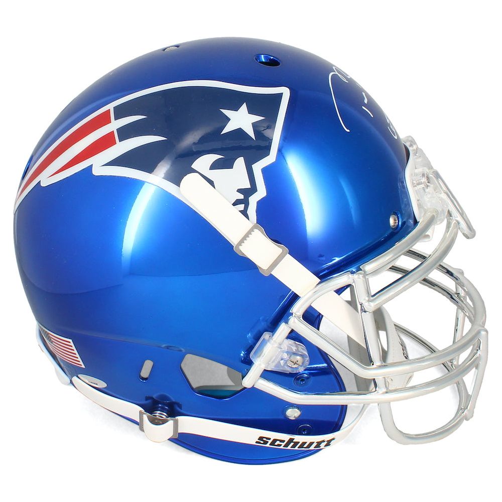 TOM BRADY Autographed "Let's Go" Authentic Patriots Chrome Helmet TRISTAR