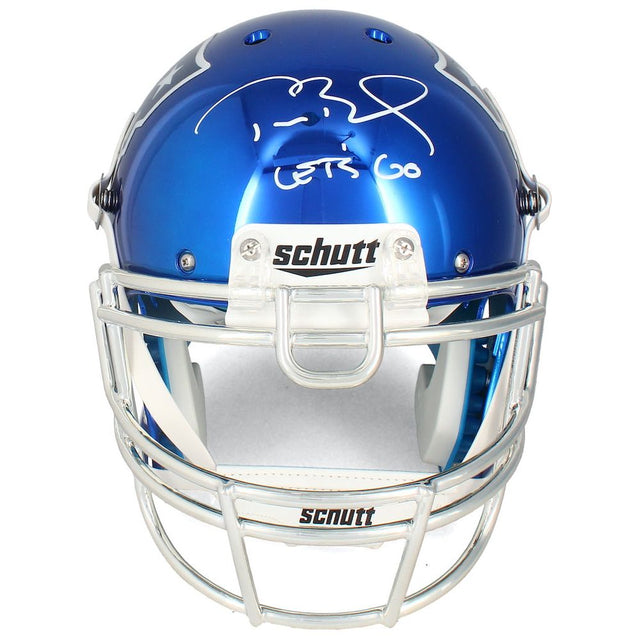 TOM BRADY Autographed "Let's Go" Authentic Patriots Chrome Helmet TRISTAR