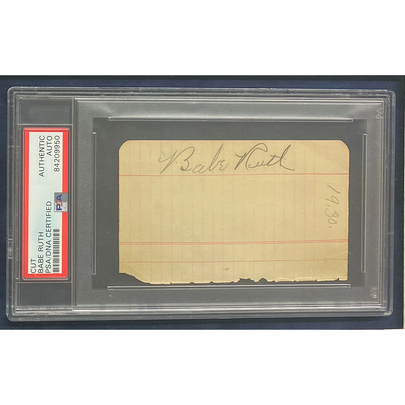 BABE RUTH Yankees 16" x 20" Photograph Framed Authentic Cut Signature PSA/DNA
