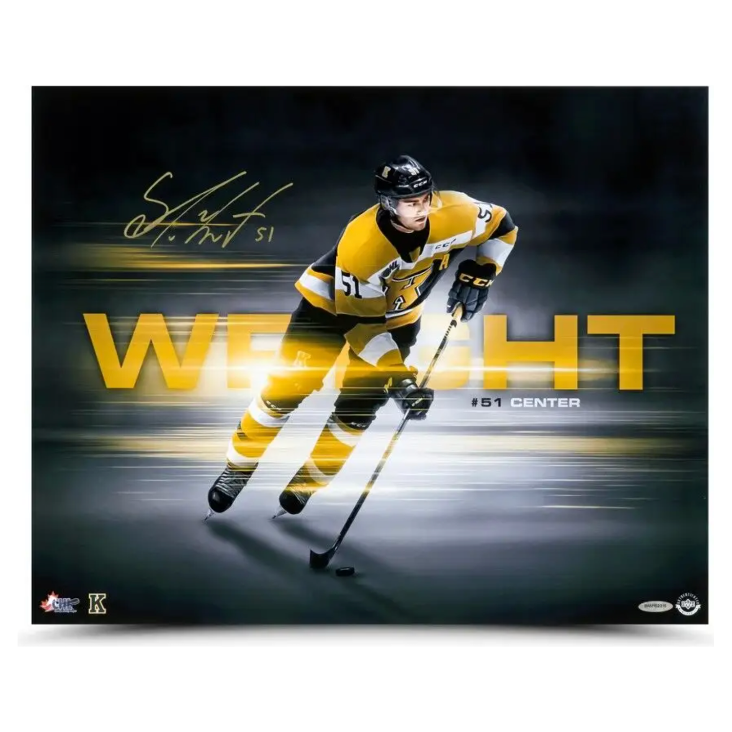 Shane Wright Autographed Kingston "Next In Line" 16 x 20 Photograph UDA