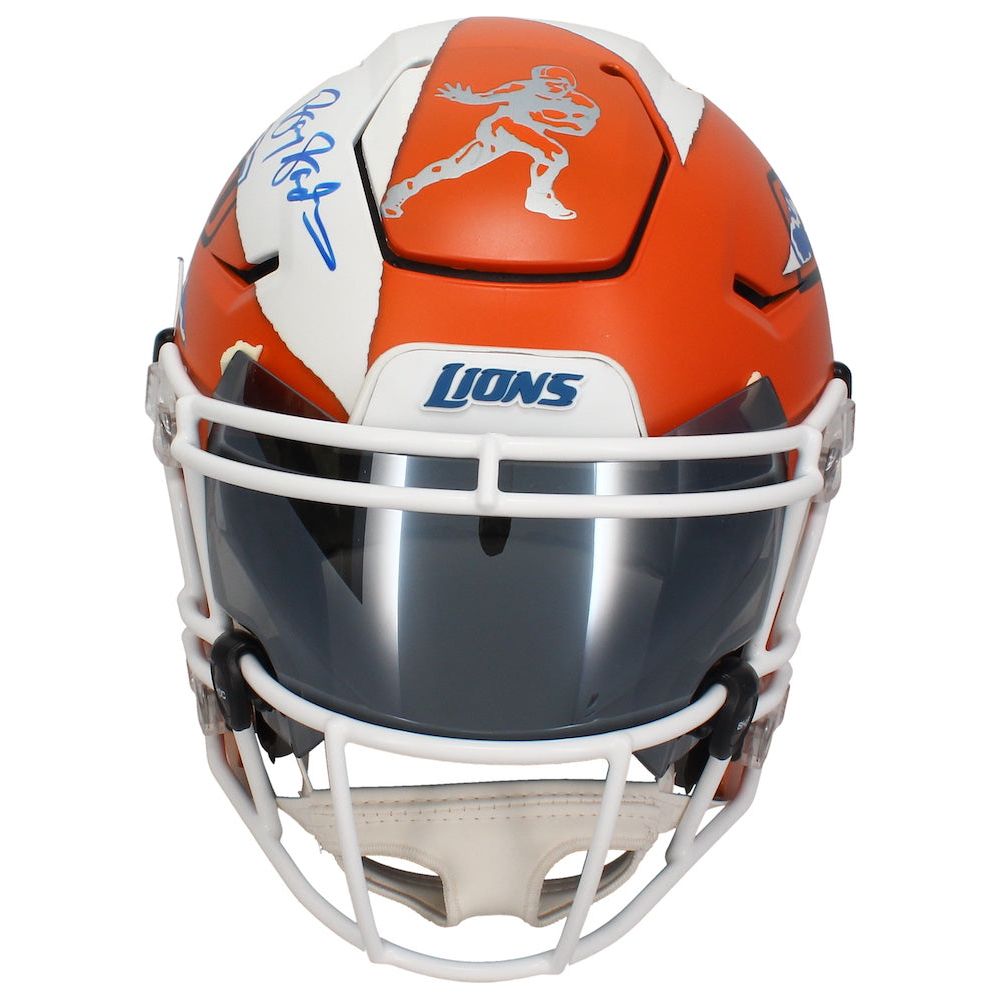 Barry Sanders Autographed FSM Ripped OSU / Lions Speed Flex Helmet Schwartz Holo