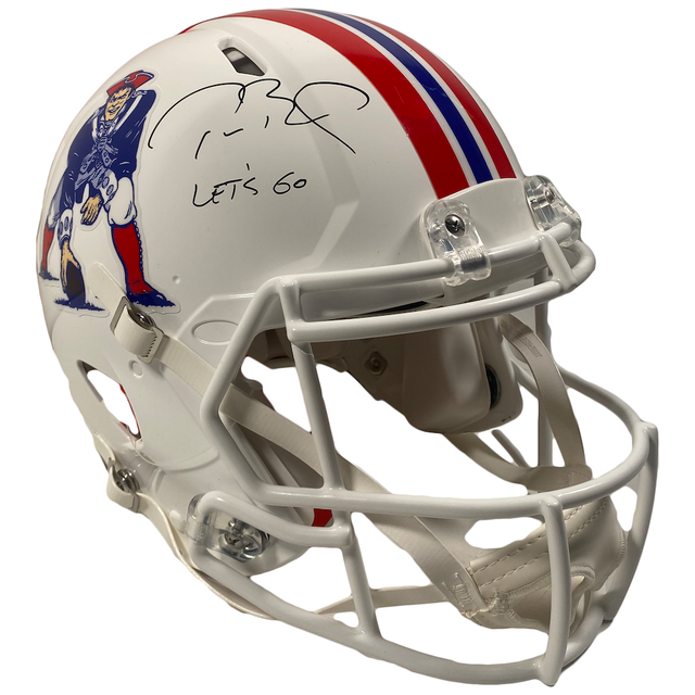 TOM BRADY Autographed "Let's Go" Authentic Patriots TB Helmet FANATICS LE 12/12