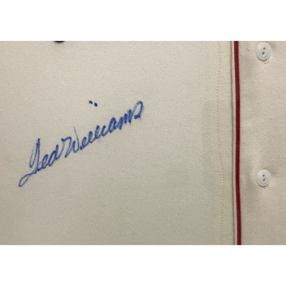 Ted Williams Autographed Boston Red Sox Authentic M&N 32" x 42" Framed Jersey PSA/DNA