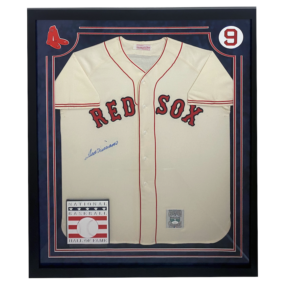 Ted Williams Autographed Boston Red Sox Authentic M&N 32" x 42" Framed Jersey PSA/DNA